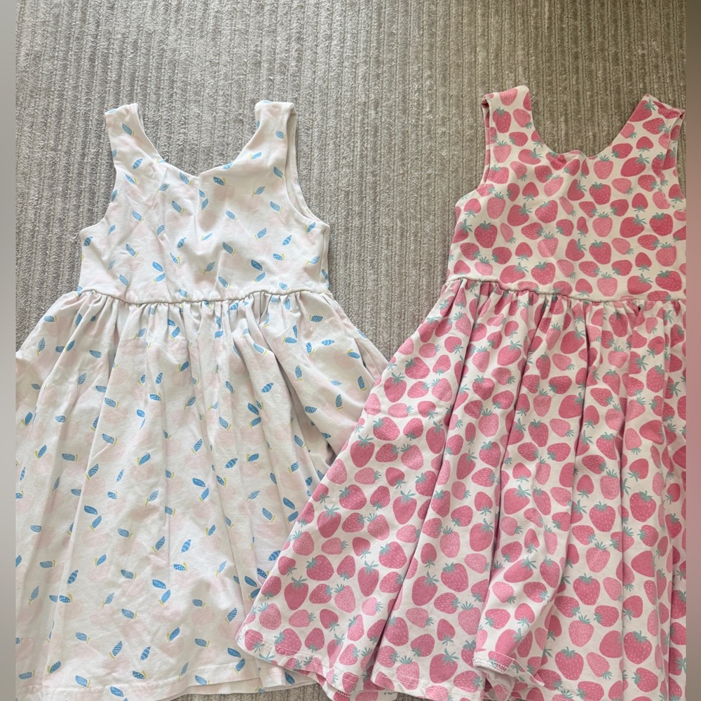 Ollie Jay Set of 2   Fruit-Print Cotton Dress - Pink & White